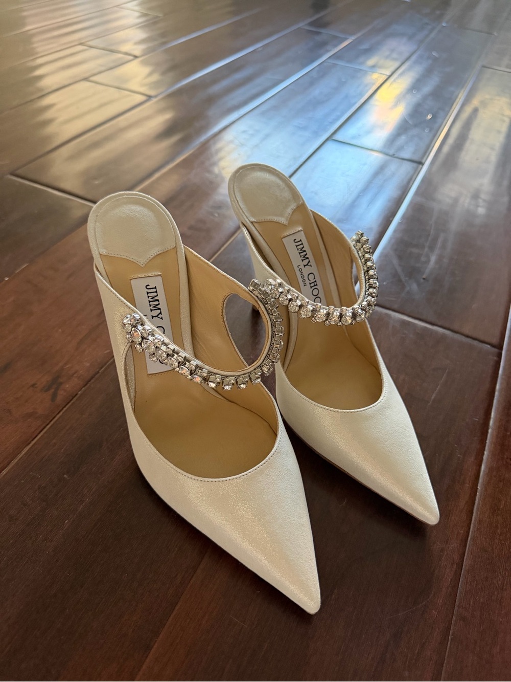 Jimmy choo BING 100 SILVER SHIMMER SUEDE